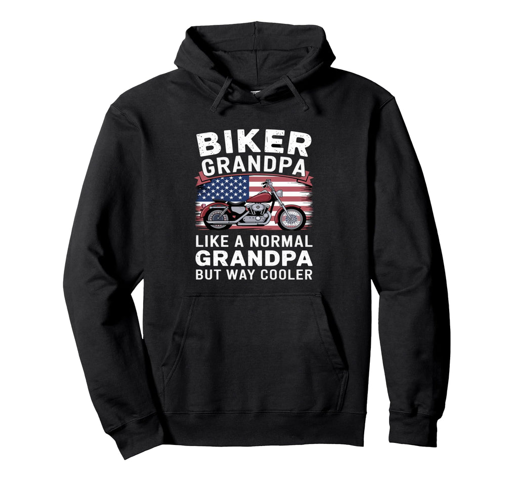 Biker Grandpa Way Cooler Hoodie - Graphic Print Unisex - T-Shirt, Sweatshirt, Hoodie
