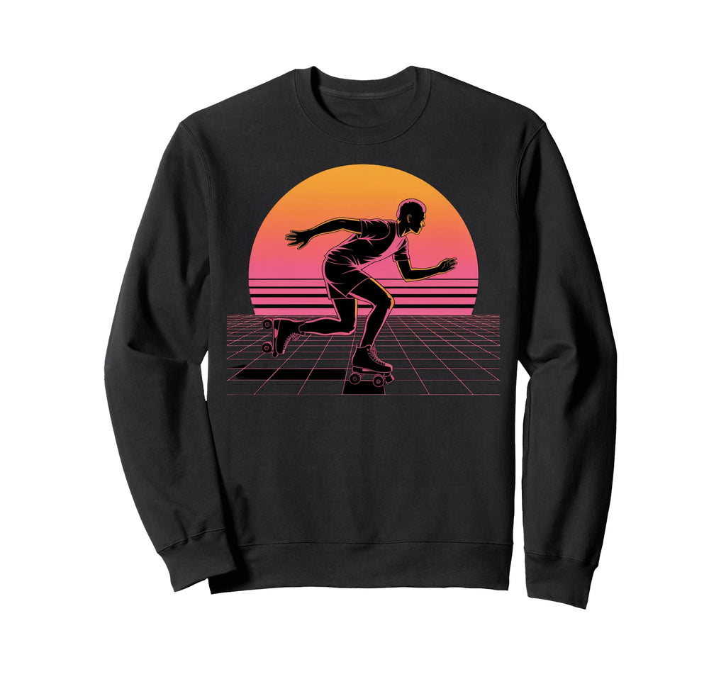Minimalist Roller Skater Silhouette Sweatshirt - Custom Art Print Men Women - T-Shirt, Sweatshirt, Hoodie