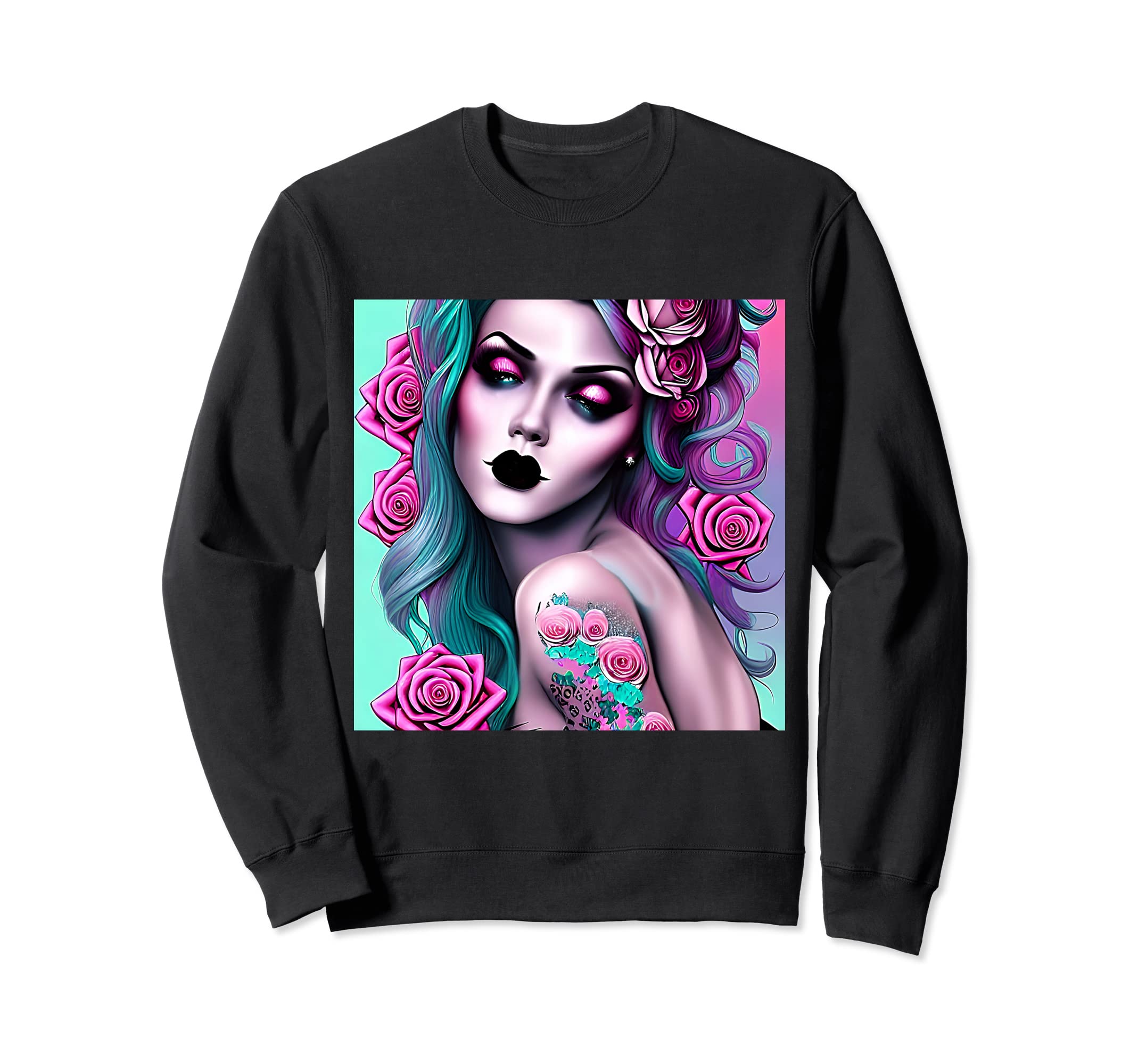 Gradient Pinup Female Tattoo Arm Sweatshirt - Casual Everyday Wear Unisex - T-Shirt, Sweatshirt, Hoodie