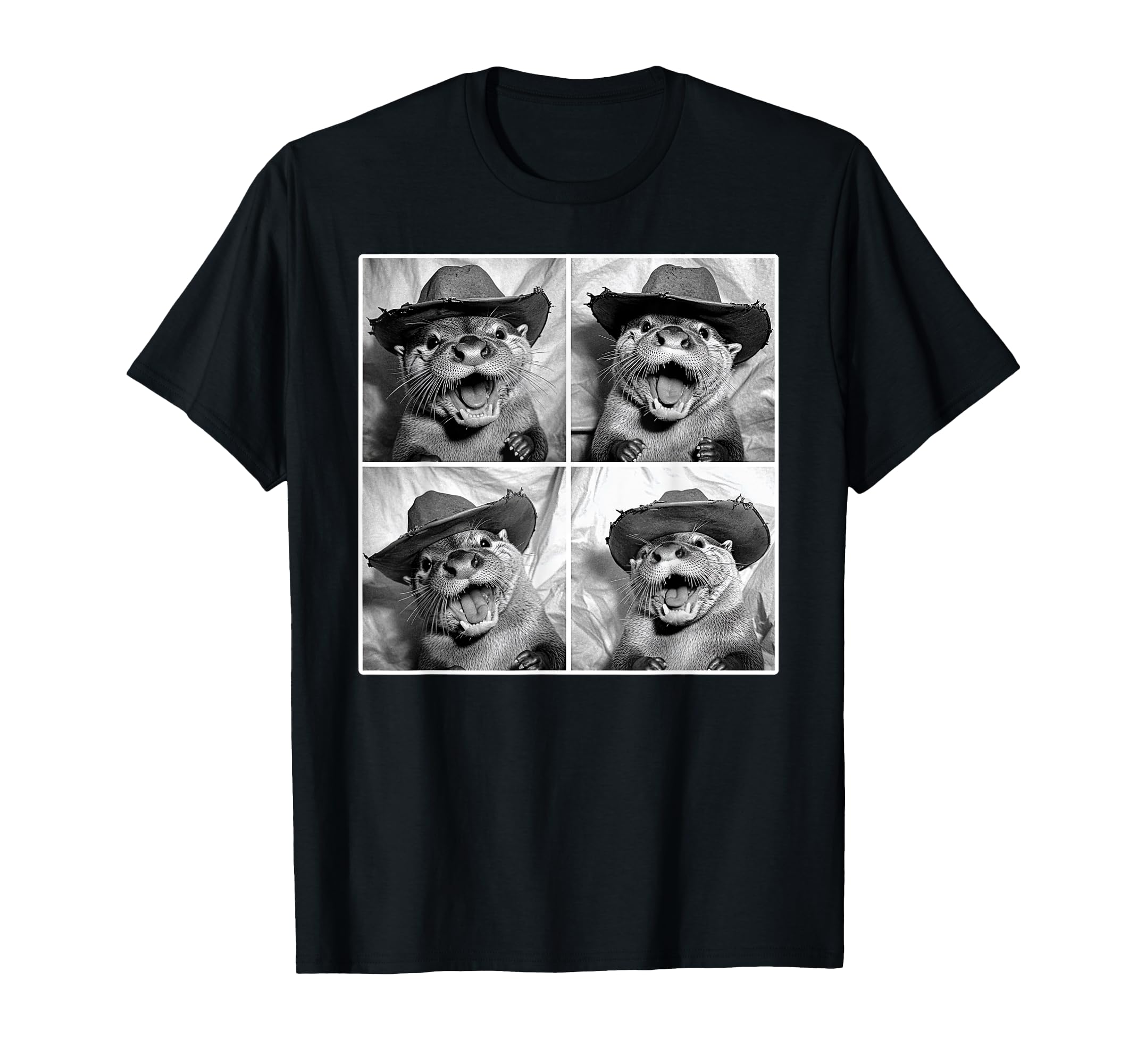 Otter Cowboy Hat Photobooth T-Shirt - Casual Everyday Wear Men Women - T-Shirt, Sweatshirt, Hoodie