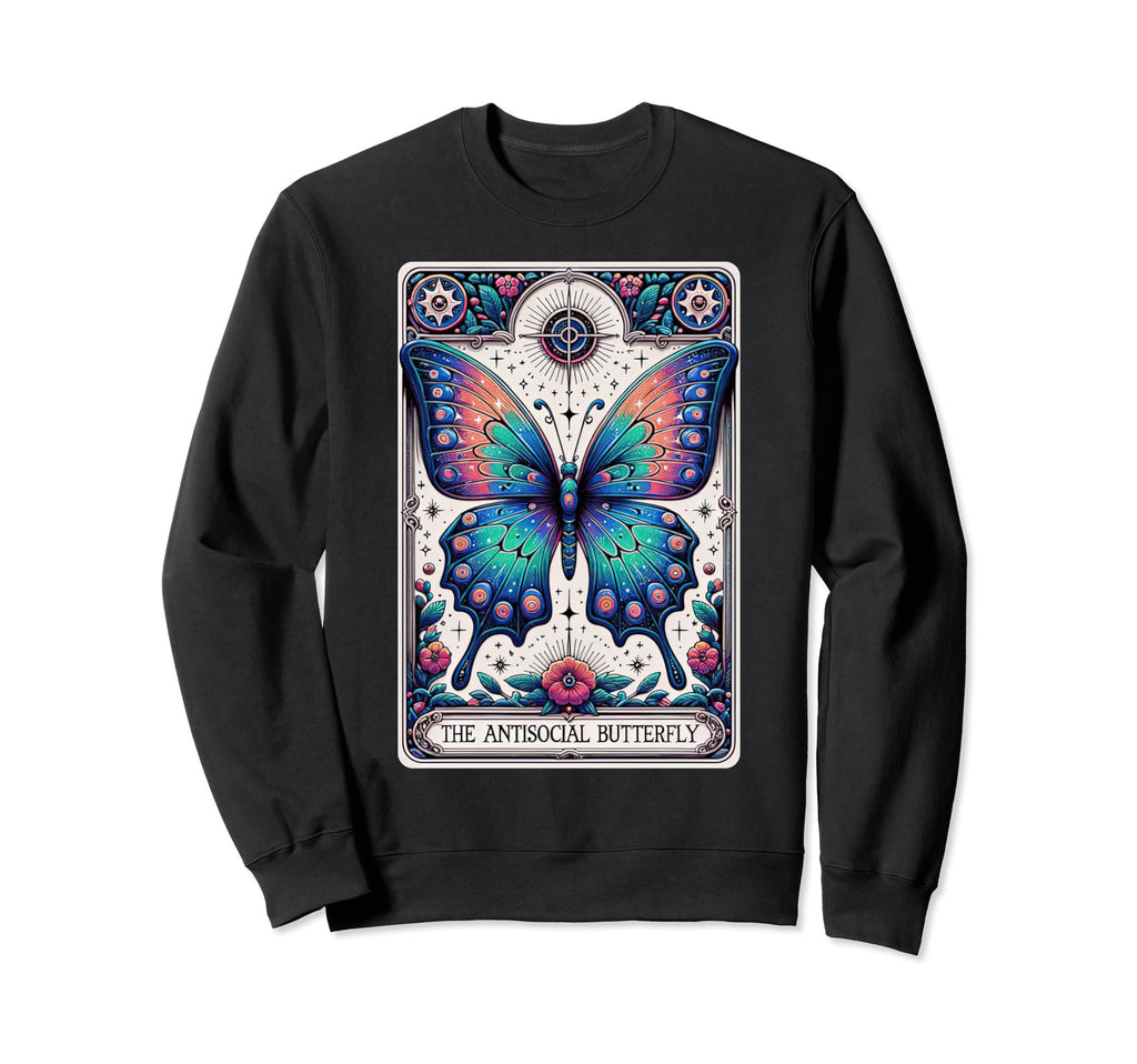Funny Antisocial Butterfly Sweatshirt - Streetwear Style for Adults - T-Shirt, Sweatshirt, Hoodie
