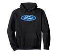 Ford Distressed Blue Oval Logo Hoodie - Casual Everyday Wear Unisex - T-Shirt, Sweatshirt, Hoodie