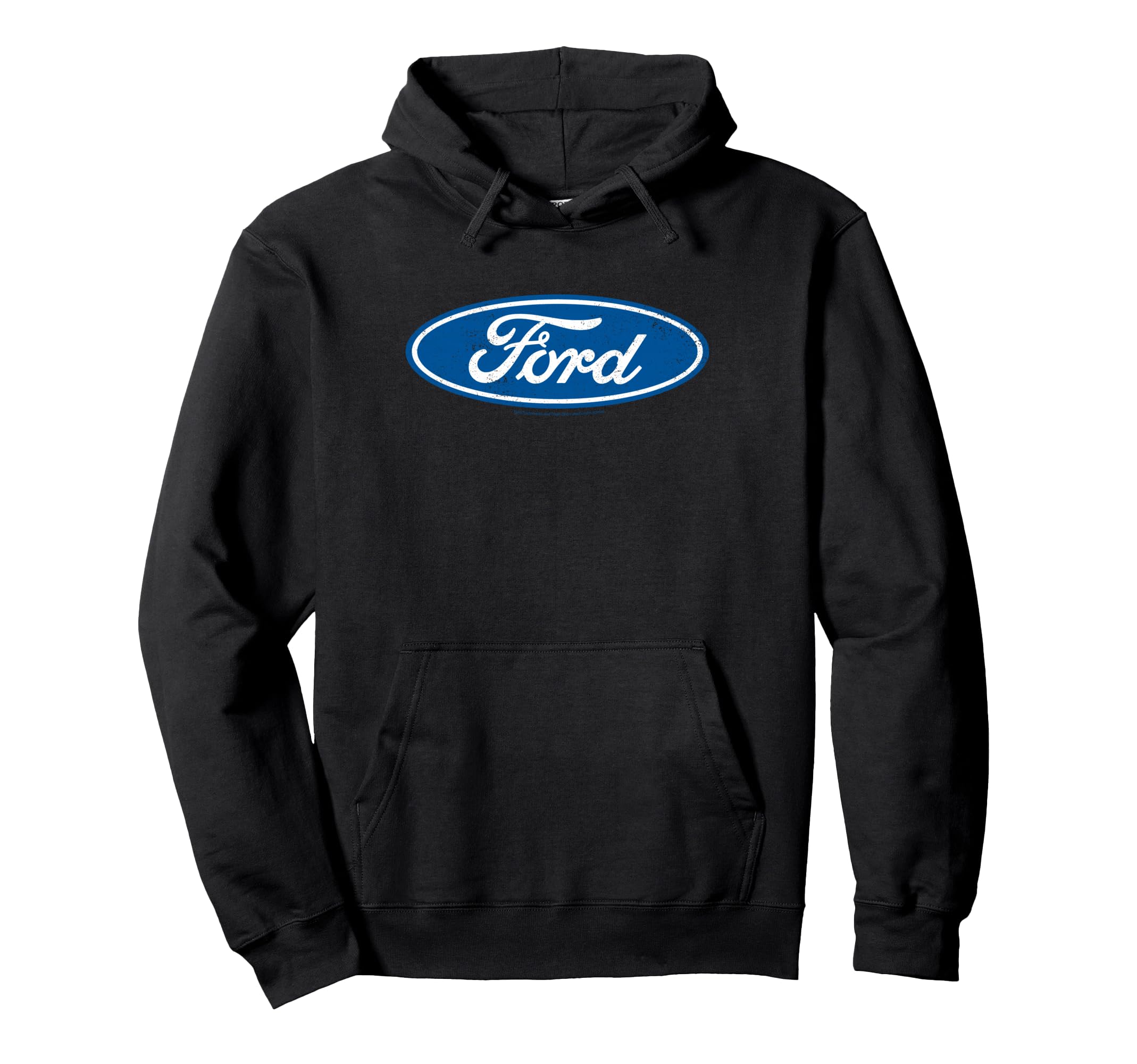 Ford Distressed Blue Oval Logo Hoodie - Casual Everyday Wear Unisex - T-Shirt, Sweatshirt, Hoodie