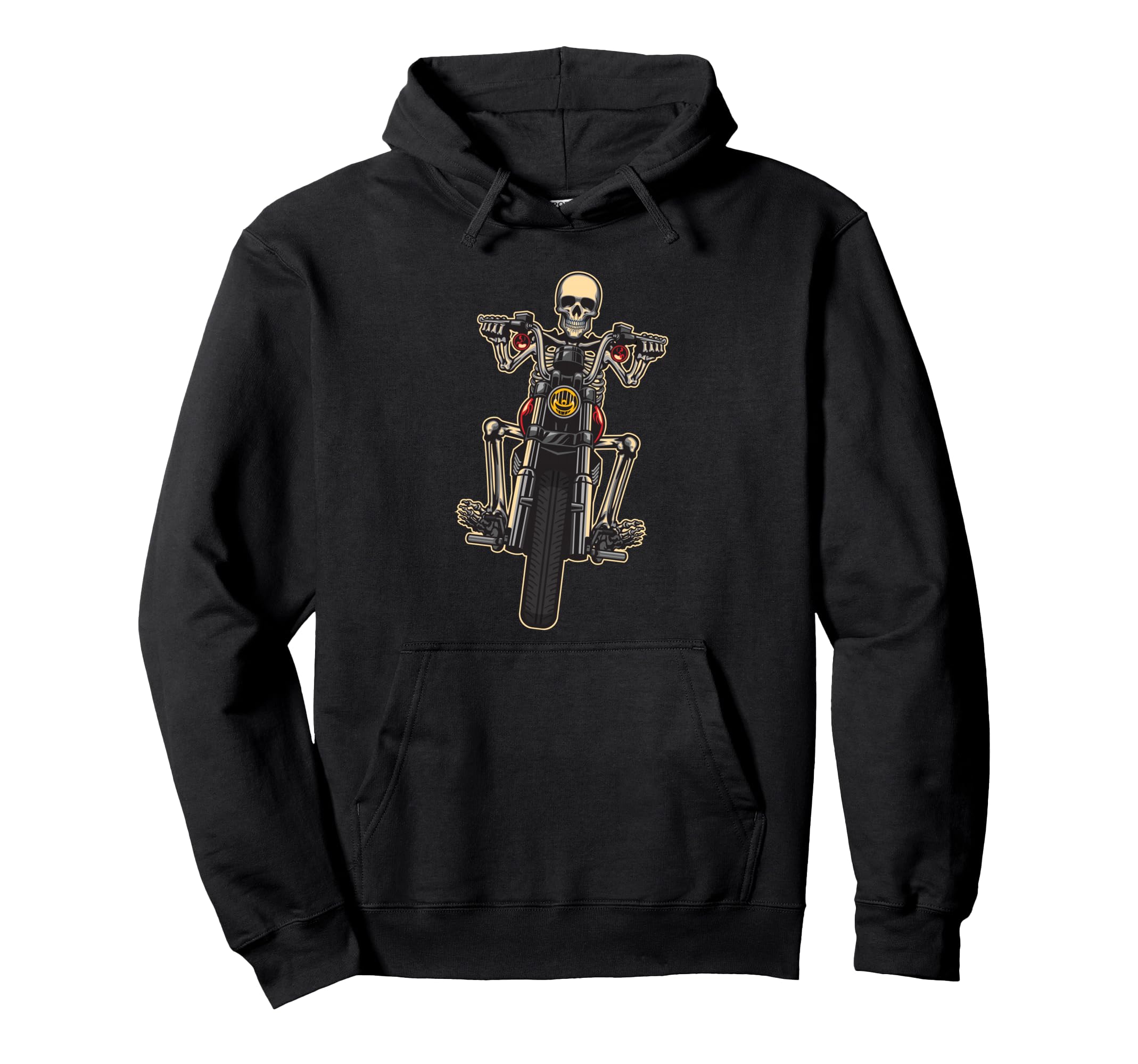 Skeleton Riding Motorcycle Halloween Hoodie - Novelty Apparel Unisex - T-Shirt, Sweatshirt, Hoodie