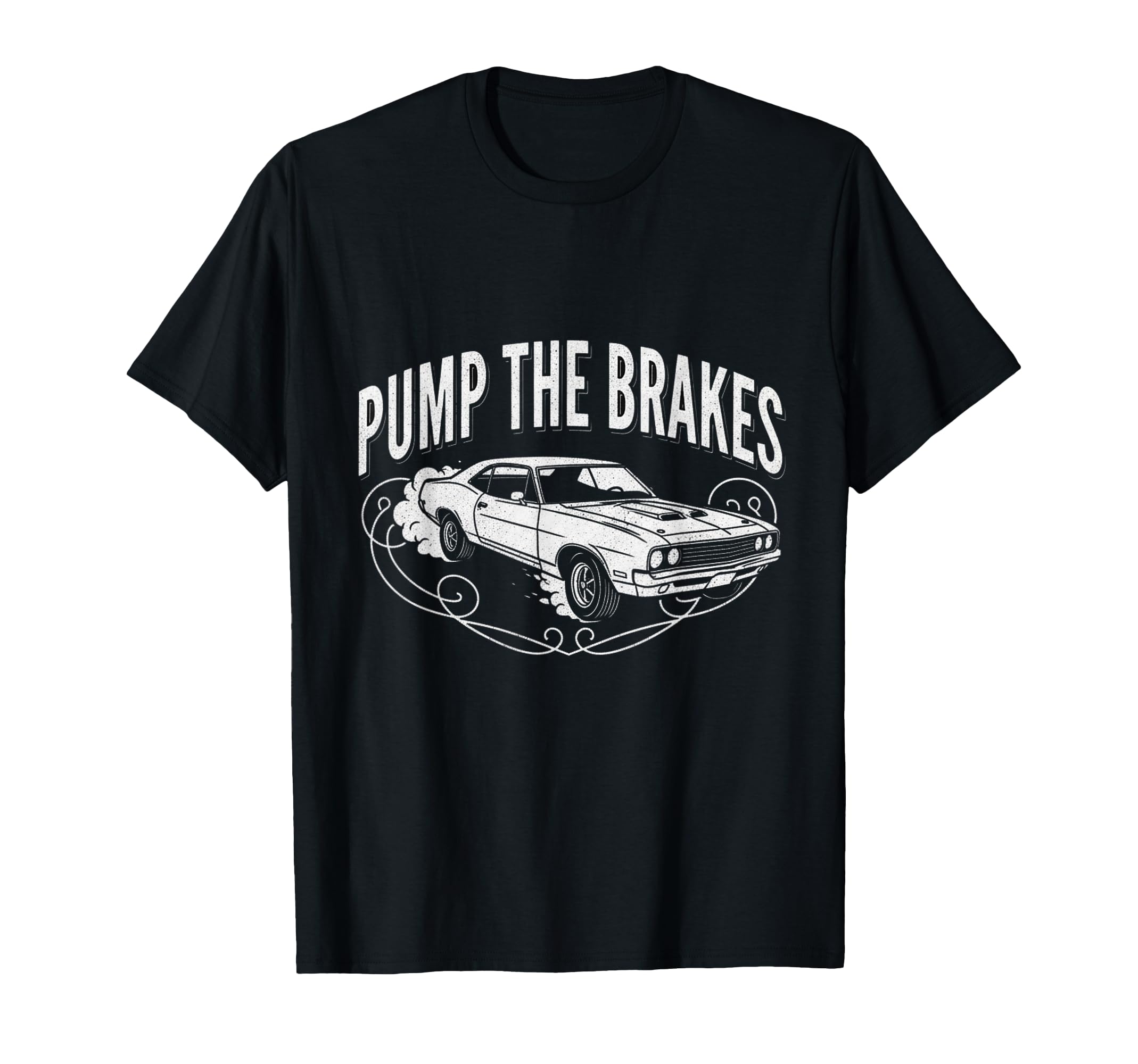 Pump Brakes Car Joke Mechanic Cartoon T-Shirt - Unique Graphic Unisex - T-Shirt, Sweatshirt, Hoodie