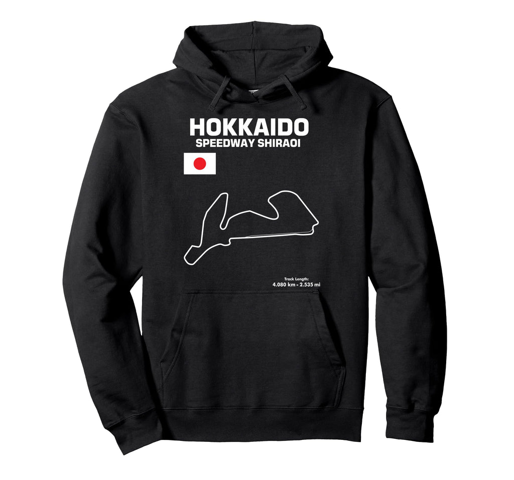 Hokkaido Track Outline Japanese Race Car Hoodie - Novelty Apparel Unisex - T-Shirt, Sweatshirt, Hoodie