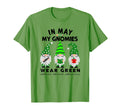 May My Gnomies Wear Green Mental Health T-Shirt - Trendy Graphic Unisex - T-Shirt, Sweatshirt, Hoodie