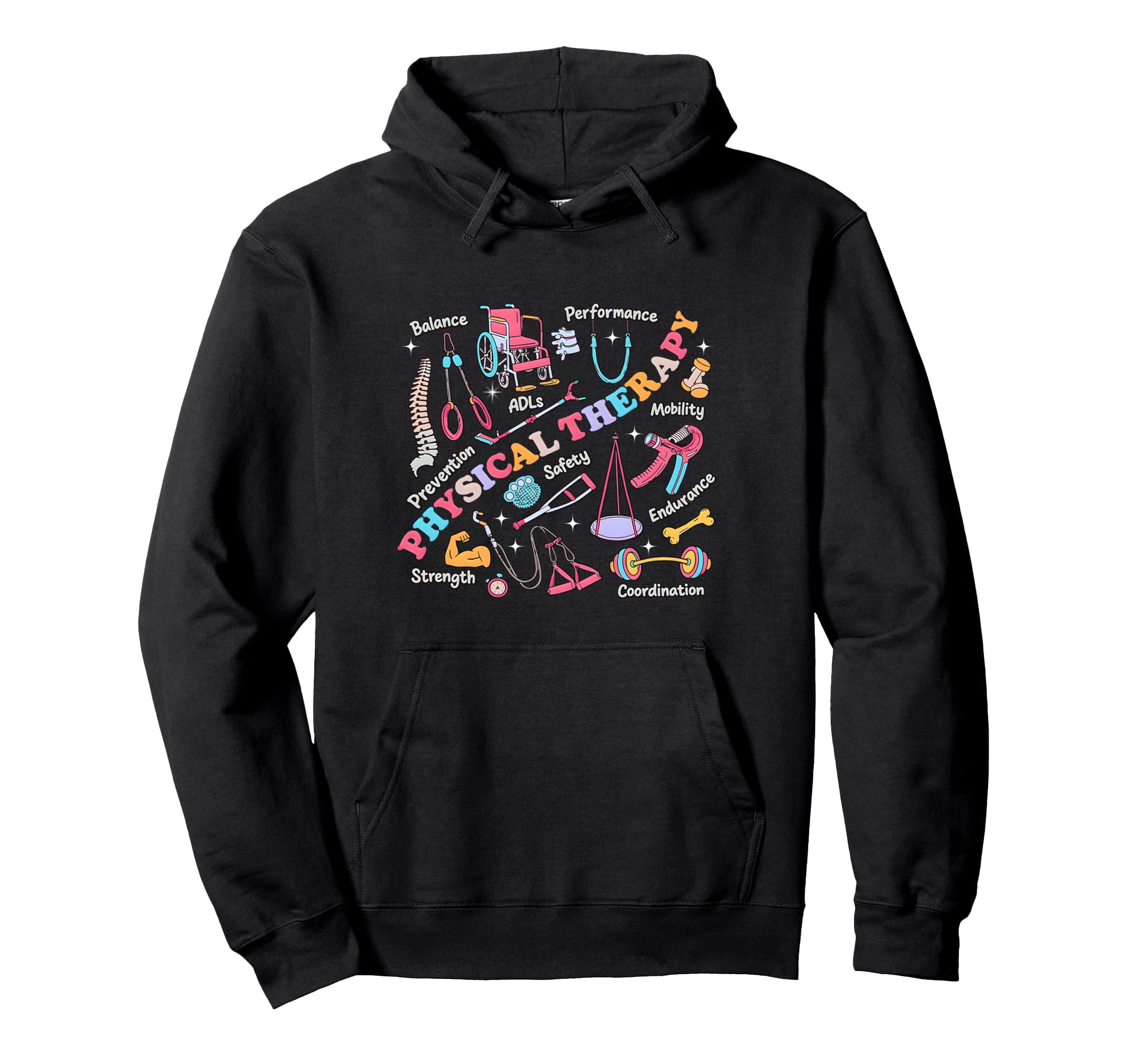 Physical Therapy Pt Therapist Pta Groovy Hoodie - Trendy Graphic Unisex - T-Shirt, Sweatshirt, Hoodie