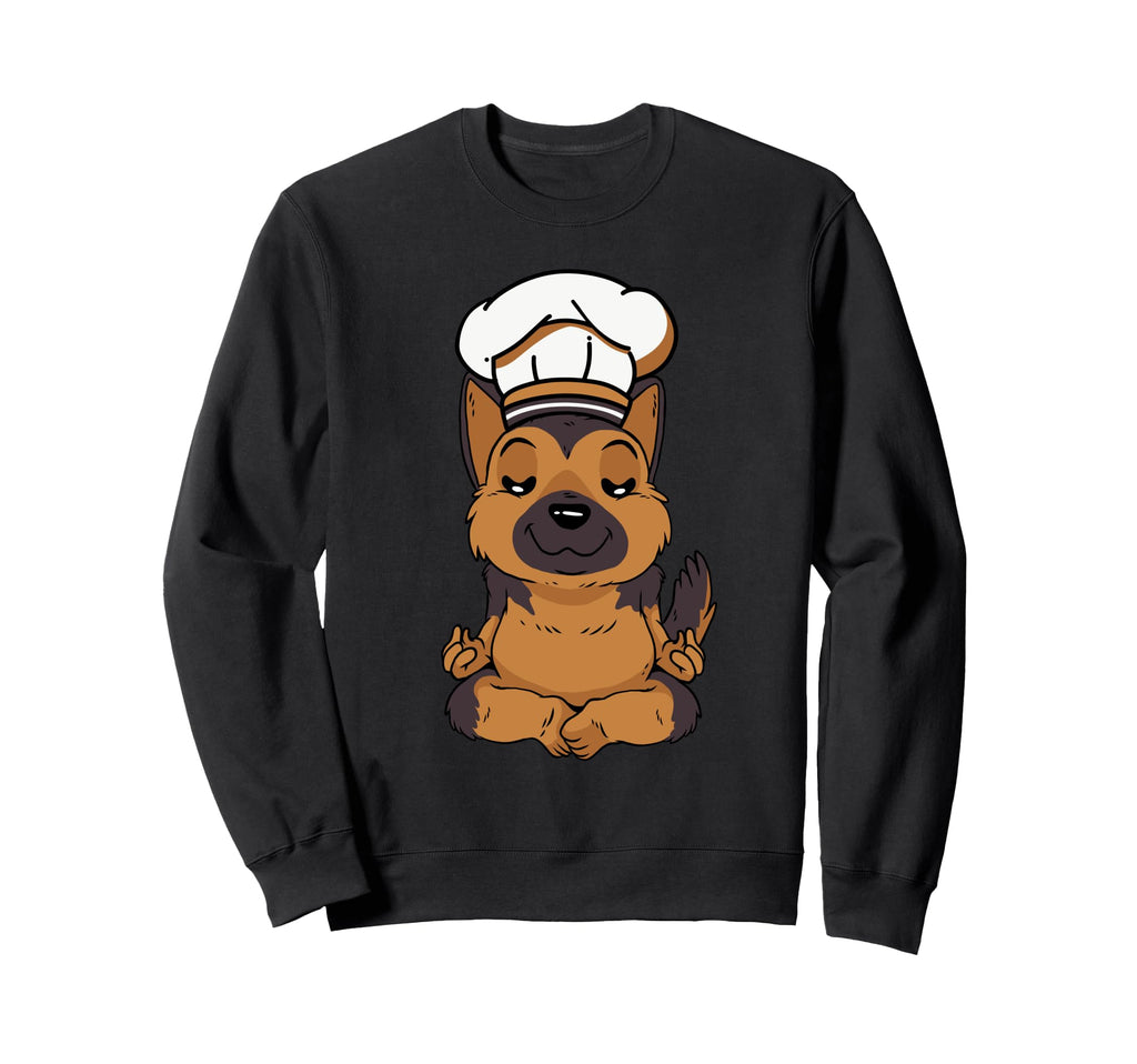 Calm Chef Dog Meditation Pose Zen Sweatshirt - Minimalist Print Men Women - T-Shirt, Sweatshirt, Hoodie