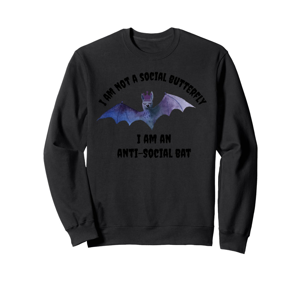 I Am Not Social Butterfly I Am Anti Sweatshirt - Minimalist Print Unisex - T-Shirt, Sweatshirt, Hoodie