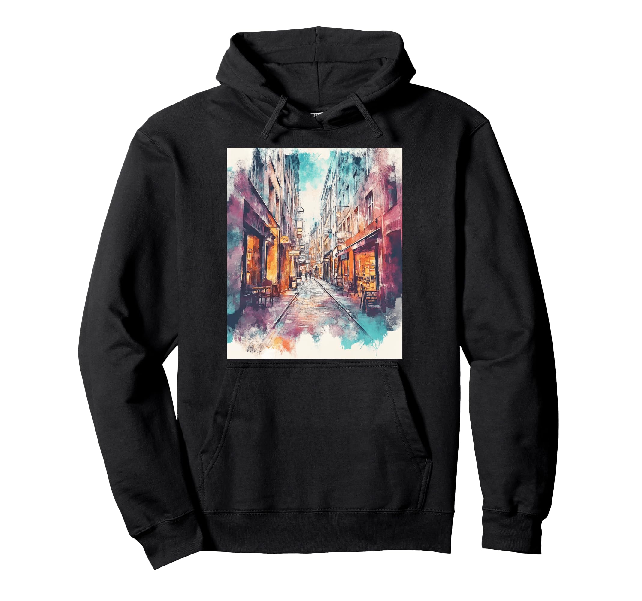 Urban Street Scene Art Hoodie - Streetwear Style Unisex - T-Shirt, Sweatshirt, Hoodie