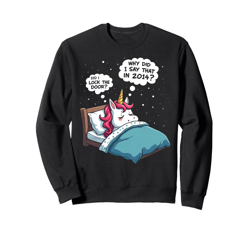 Funny Overthinker Unicorn Midnight Sweatshirt - Novelty Apparel for Adults - T-Shirt, Sweatshirt, Hoodie