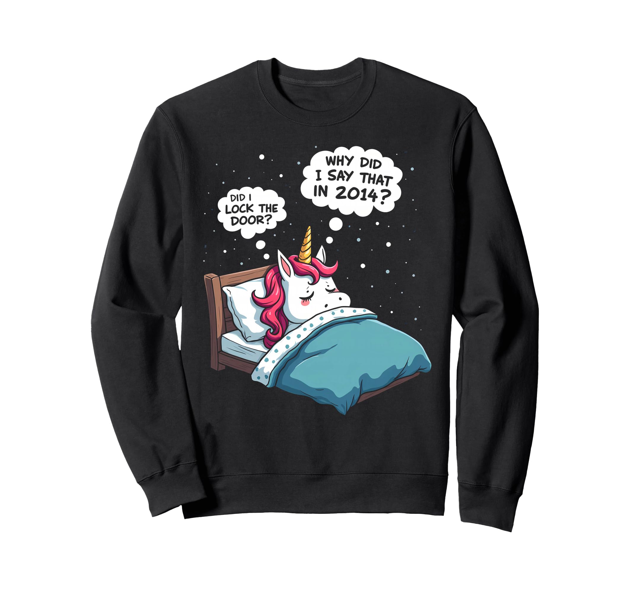 Funny Overthinker Unicorn Midnight Sweatshirt - Novelty Apparel for Adults - T-Shirt, Sweatshirt, Hoodie