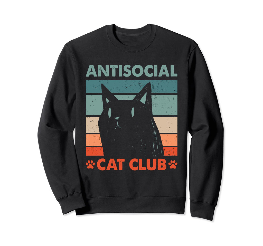 Antisocial Cat Club Introvert Cat Sweatshirt - Fun Novelty Design Unisex - T-Shirt, Sweatshirt, Hoodie