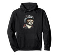 Old School Cat Wearing Motorcycle Hoodie - Fun Novelty Design Men Women - T-Shirt, Sweatshirt, Hoodie