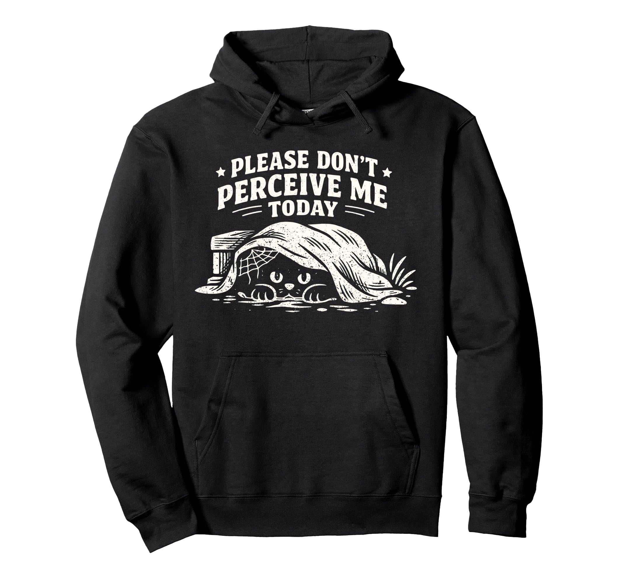 Please Dont Perceive Me Today Cat Hoodie - Trendy Graphic Men Women - T-Shirt, Sweatshirt, Hoodie