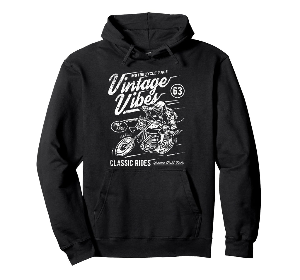 Vibes Rides Motorcycle Race Hoodie - Aesthetic Graphic Men Women - T-Shirt, Sweatshirt, Hoodie