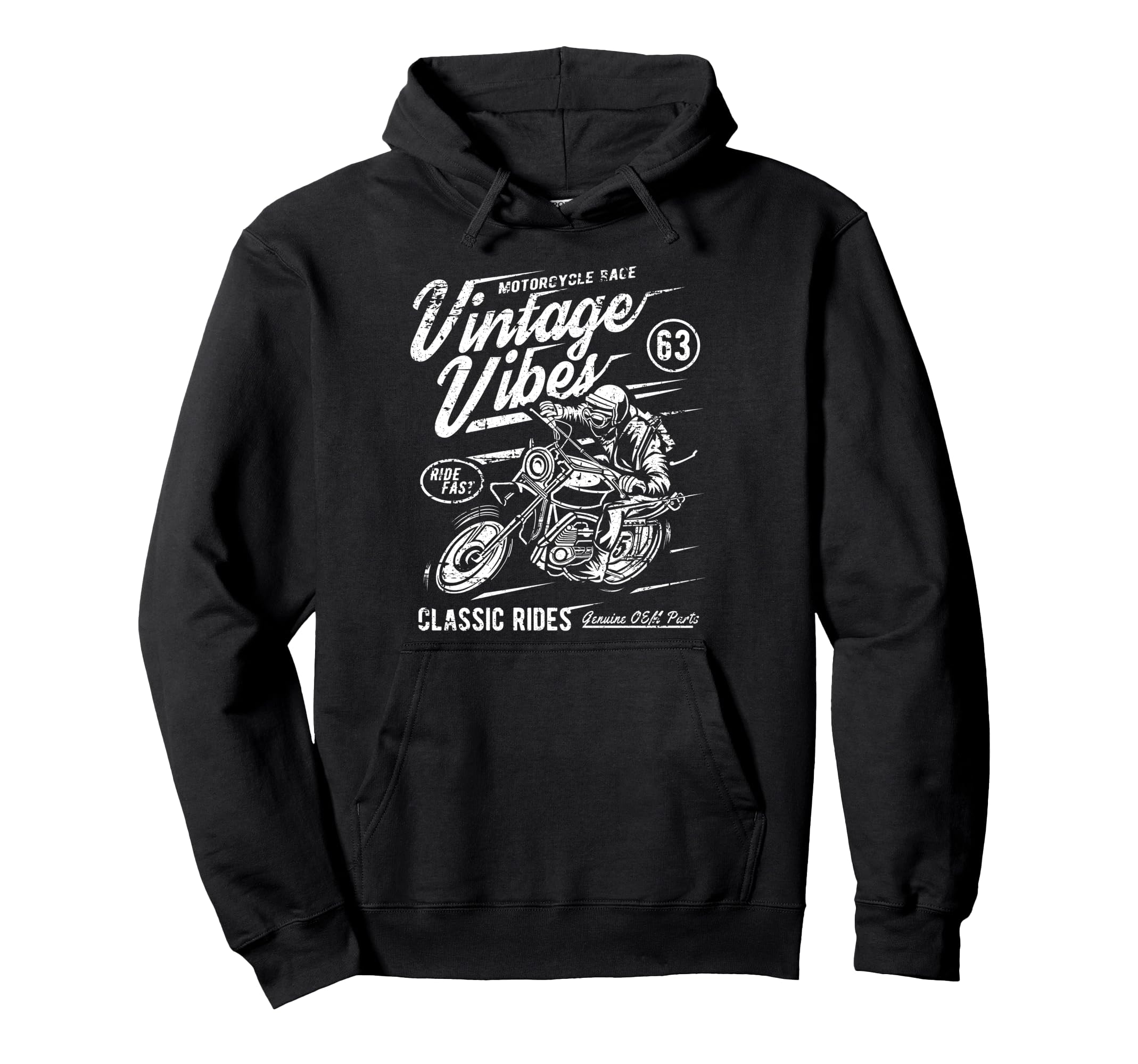 Vibes Rides Motorcycle Race Hoodie - Aesthetic Graphic Men Women - T-Shirt, Sweatshirt, Hoodie