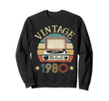1980 Born 1980 Sunset Vinyl Sweatshirt - Casual Everyday Wear Men Women - T-Shirt, Sweatshirt, Hoodie