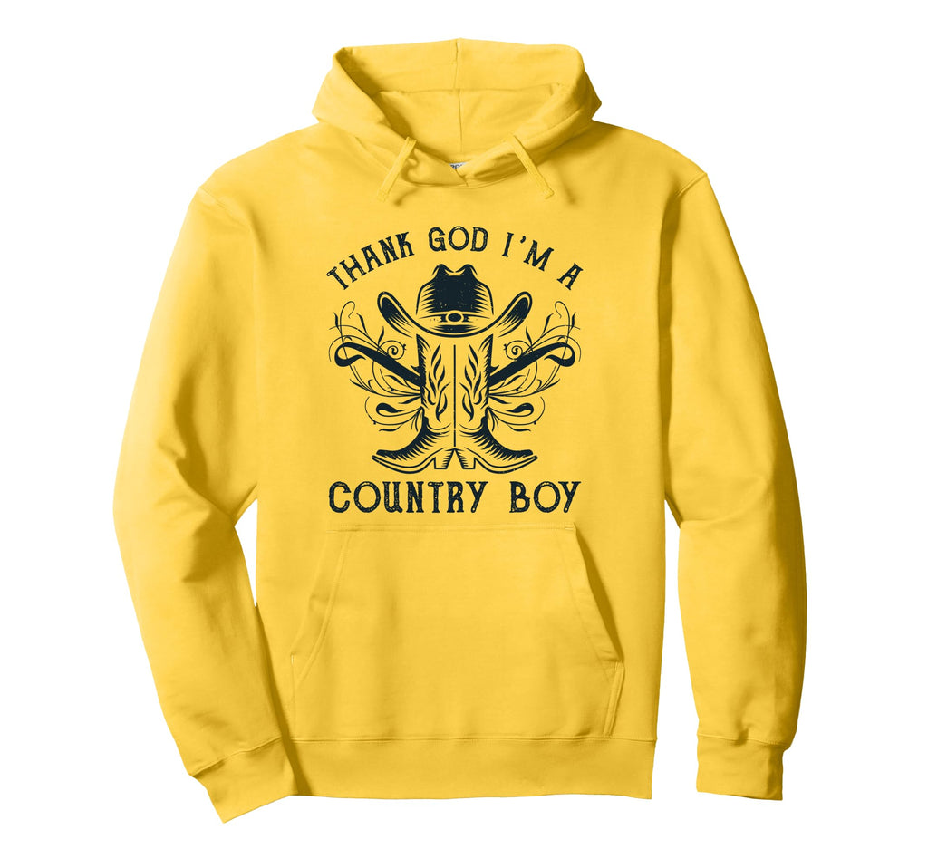Thank God Im Country Music Cowboy Western Hoodie - Minimalist Print Unisex - T-Shirt, Sweatshirt, Hoodie