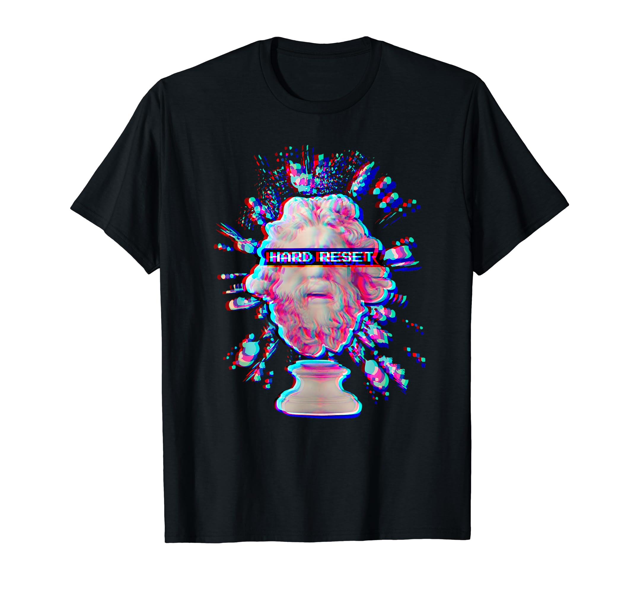 Hard Reset Statue Synthwave Retrowave T-Shirt - Graphic Print for Adults - T-Shirt, Sweatshirt, Hoodie