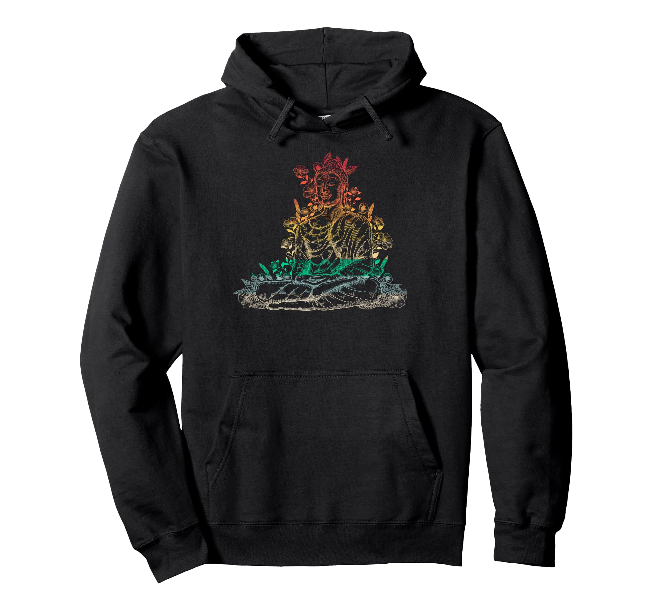 Buddha Yoga Lotus Pose Mandala Hoodie - Fun Novelty Design for Adults - T-Shirt, Sweatshirt, Hoodie