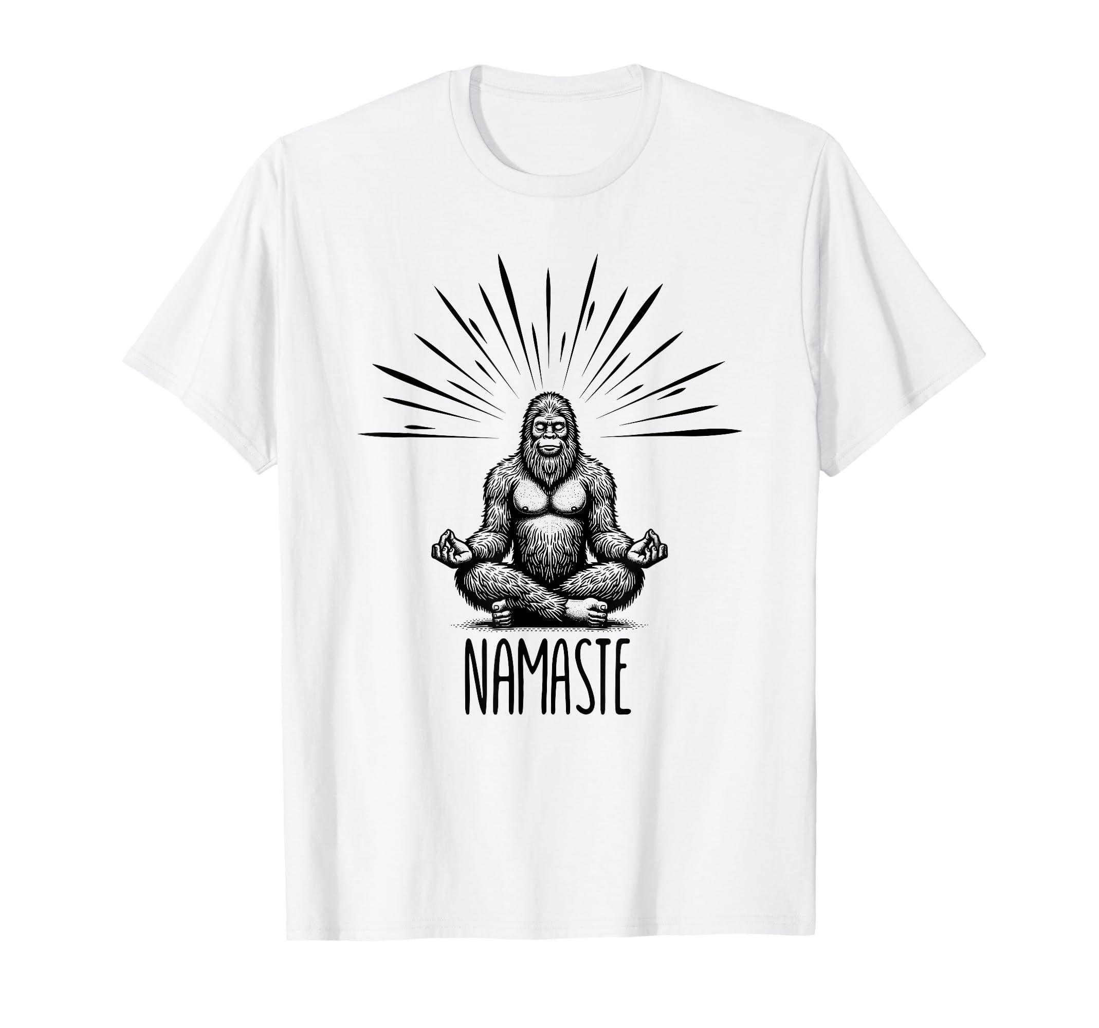 Namaste Bigfoot Yoga Meditation T-Shirt - Aesthetic Graphic for Adults - T-Shirt, Sweatshirt, Hoodie