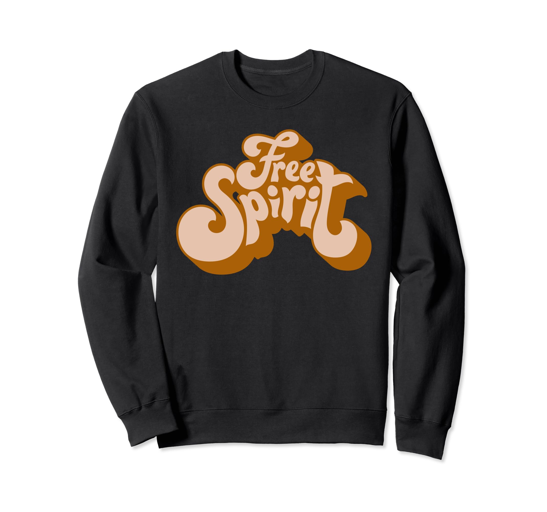Free Spirit Typography 90S Hippie Sweatshirt - Minimalist Print Unisex - T-Shirt, Sweatshirt, Hoodie