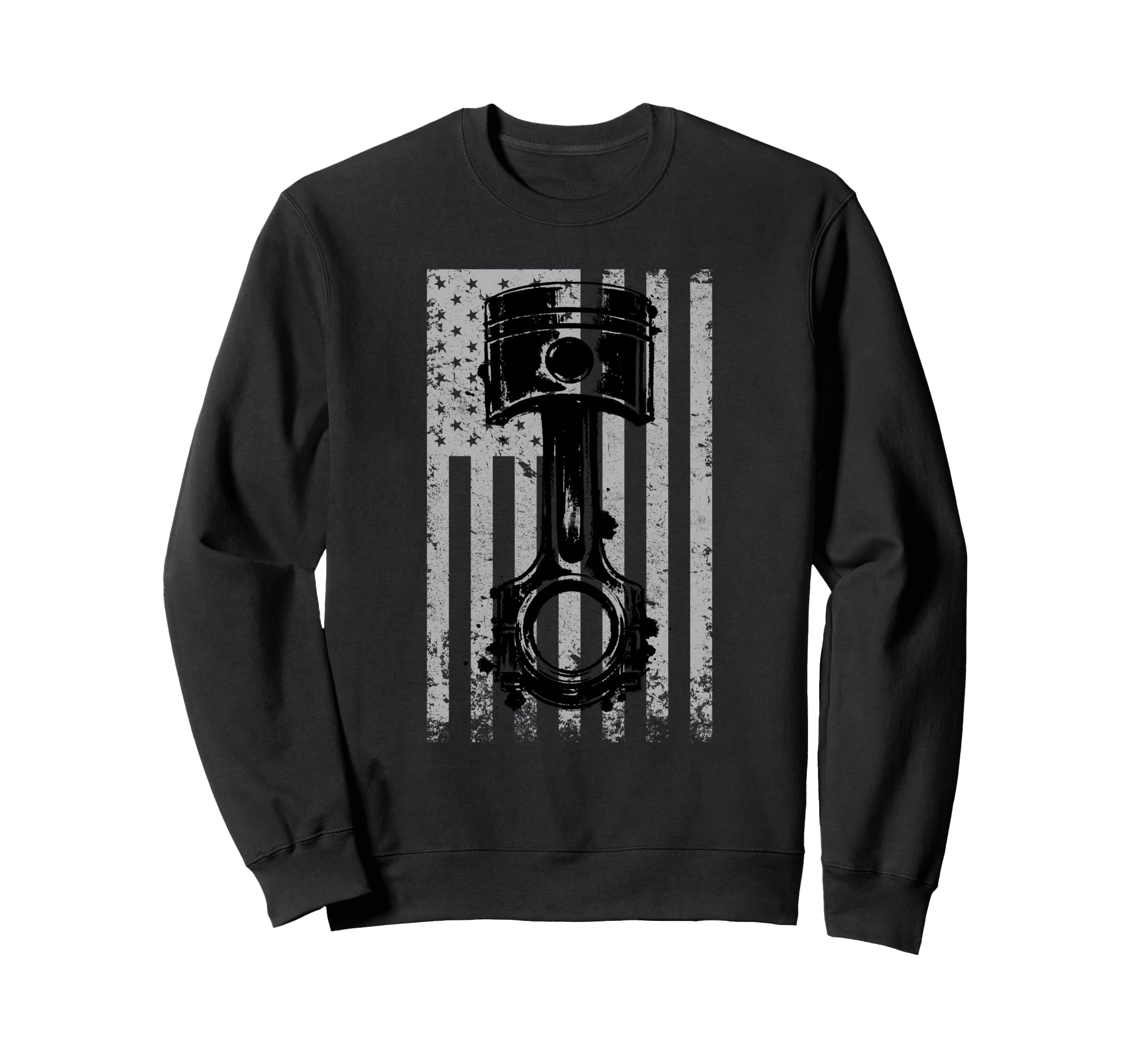 American Muscle Car Piston Usa Flag Sweatshirt - Fun Novelty Design Unisex - T-Shirt, Sweatshirt, Hoodie