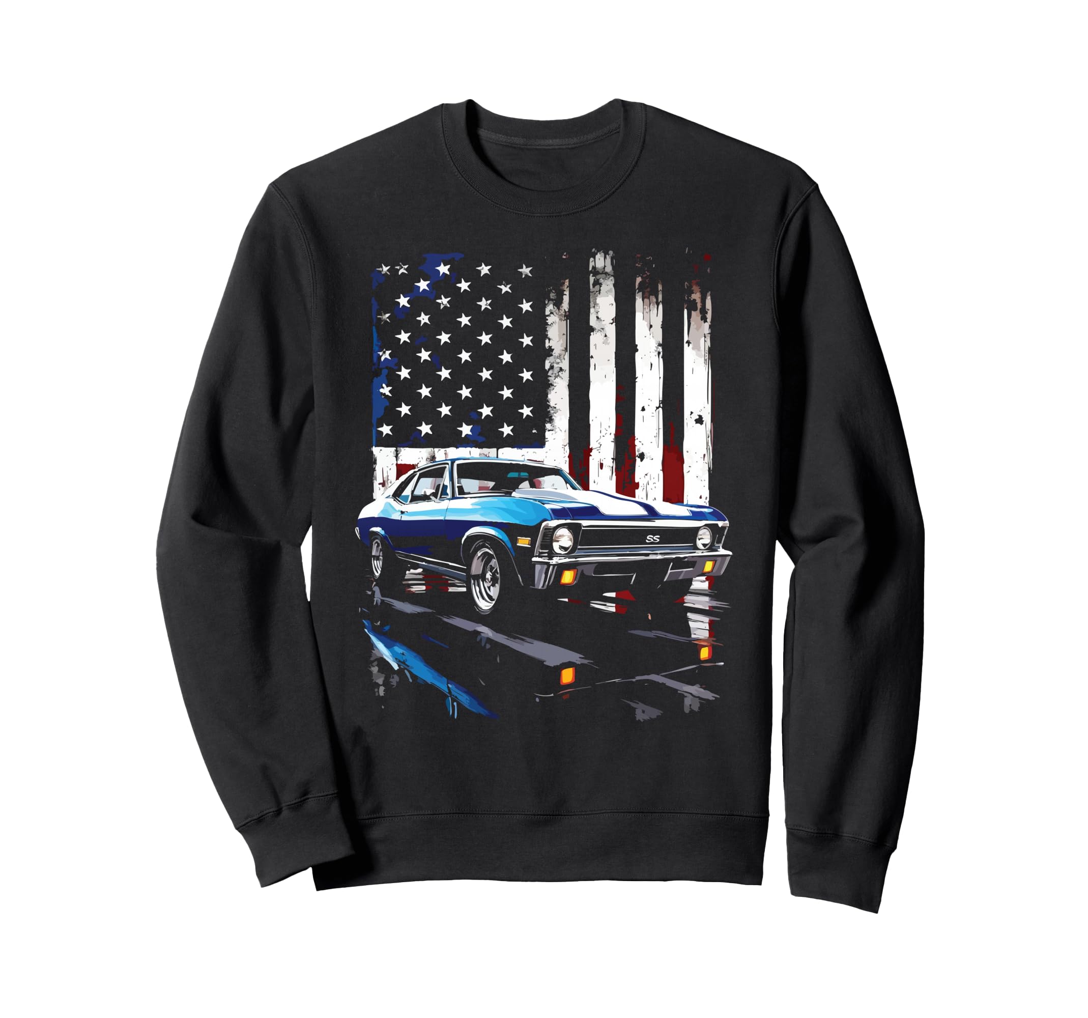 1969 Nova Ss Patriotic Usa Flag Sweatshirt - Minimalist Print for Adults - T-Shirt, Sweatshirt, Hoodie