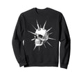 Punk Rocker Skull Blackwork Sweatshirt - Casual Everyday Wear Men Women - T-Shirt, Sweatshirt, Hoodie