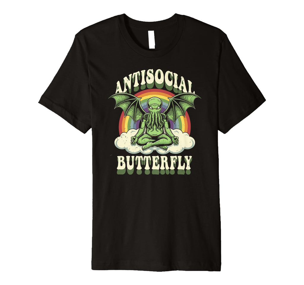 Cthulhu Antisocial Butterfly Cthulhu T-Shirt - Graphic Print for Adults - T-Shirt, Sweatshirt, Hoodie