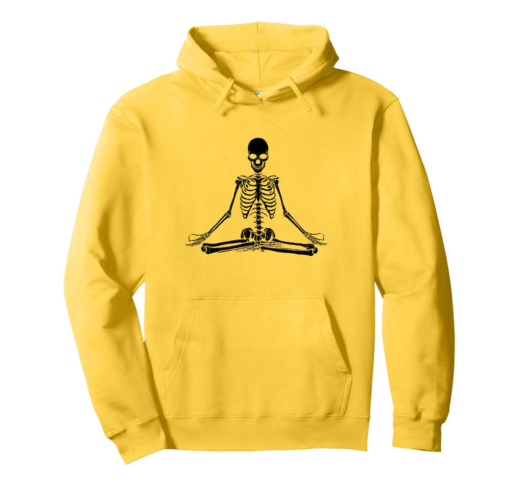Skeleton Meditation Yoga Zen Spiritual Hoodie - Novelty Apparel for Adults - T-Shirt, Sweatshirt, Hoodie