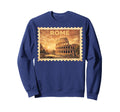 Rome Travel Stamp Art Sweatshirt - Casual Everyday Wear Unisex - T-Shirt, Sweatshirt, Hoodie