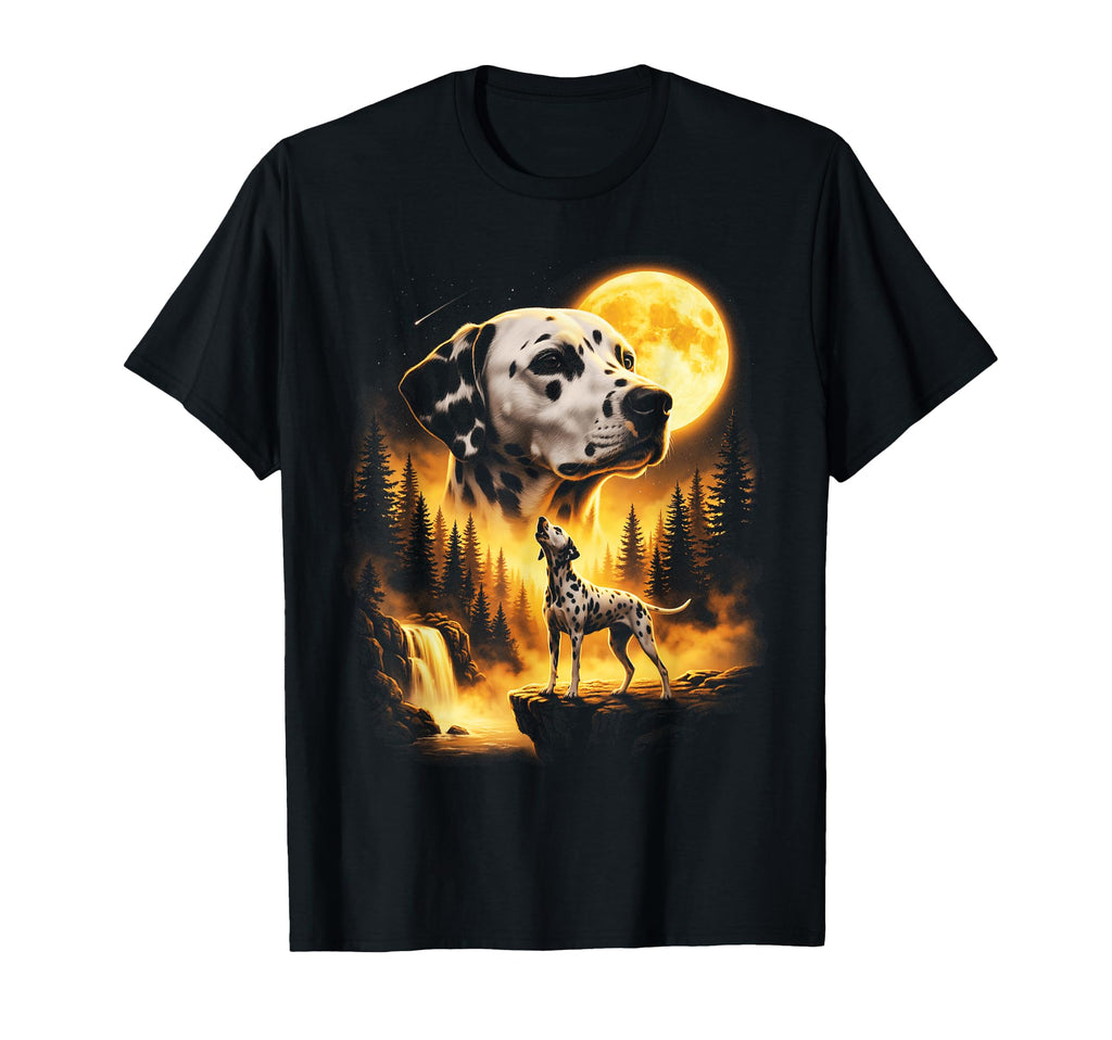Dalmatian Dog Howling To Moon 90S T-Shirt - Fun Novelty Design Men Women - T-Shirt, Sweatshirt, Hoodie