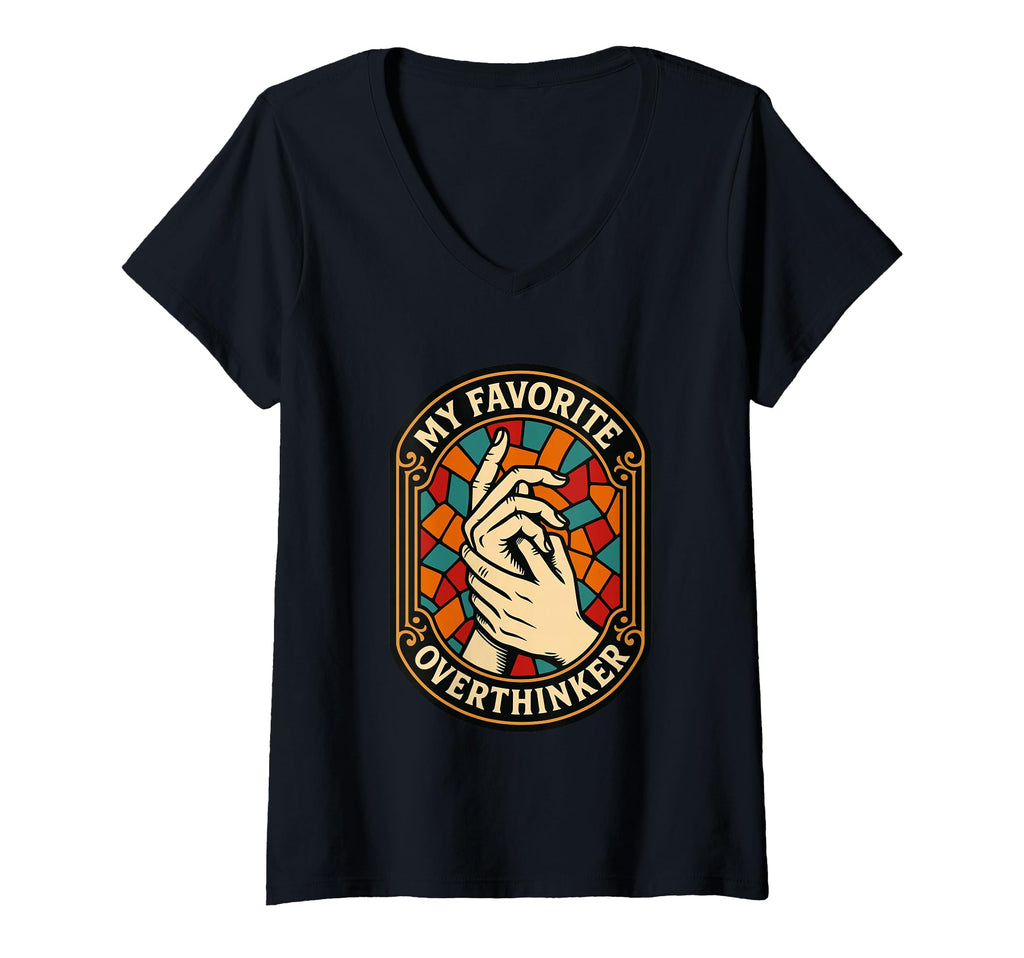 Womens Overthinker Stained Window T-Shirt - Unique Graphic for Adults - T-Shirt, Sweatshirt, Hoodie