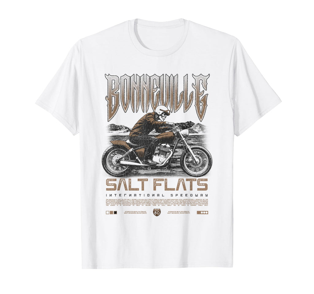 Bonneville Salt Flats Motorcycle T-Shirt - Custom Art Print for Adults - T-Shirt, Sweatshirt, Hoodie