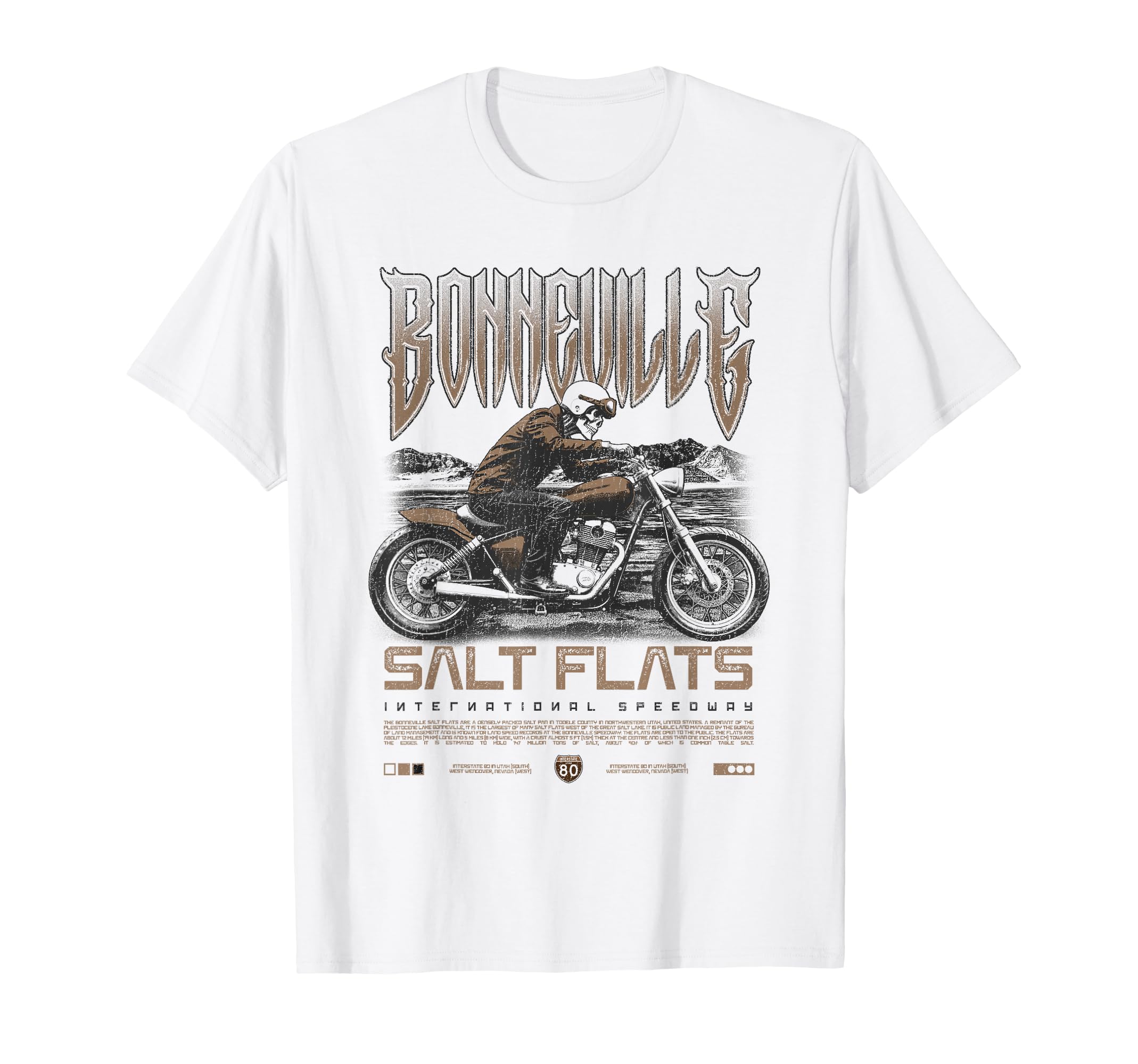 Bonneville Salt Flats Motorcycle Racing T-Shirt - Aesthetic Graphic Unisex - T-Shirt, Sweatshirt, Hoodie