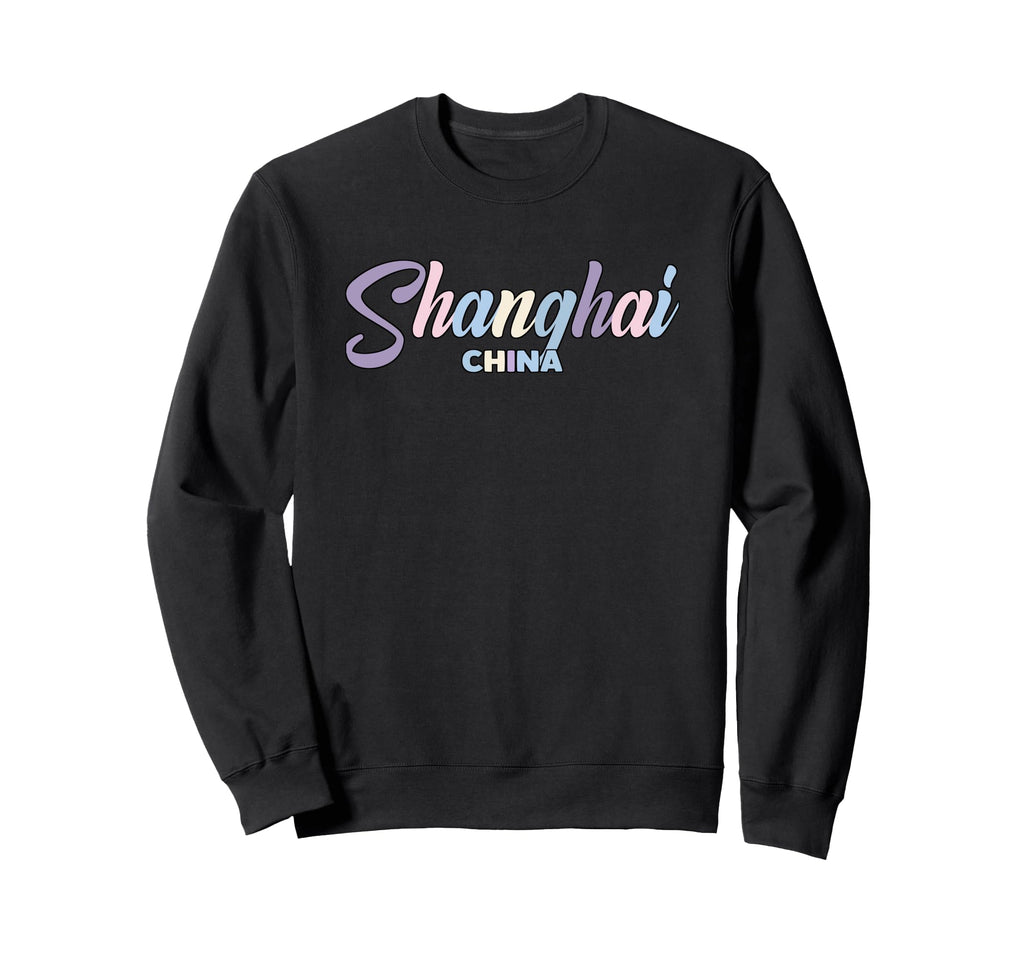 Shanghai China Colorful Typography Sweatshirt - Streetwear Style for Adults - T-Shirt, Sweatshirt, Hoodie