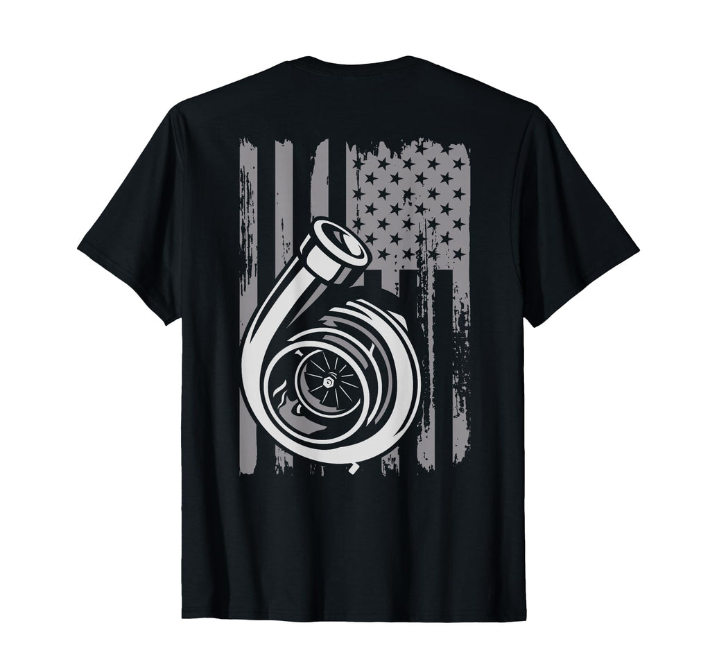 Turbo Us Flag Tuner Car Guy Turbocharged T-Shirt - Custom Art Print Unisex - T-Shirt, Sweatshirt, Hoodie