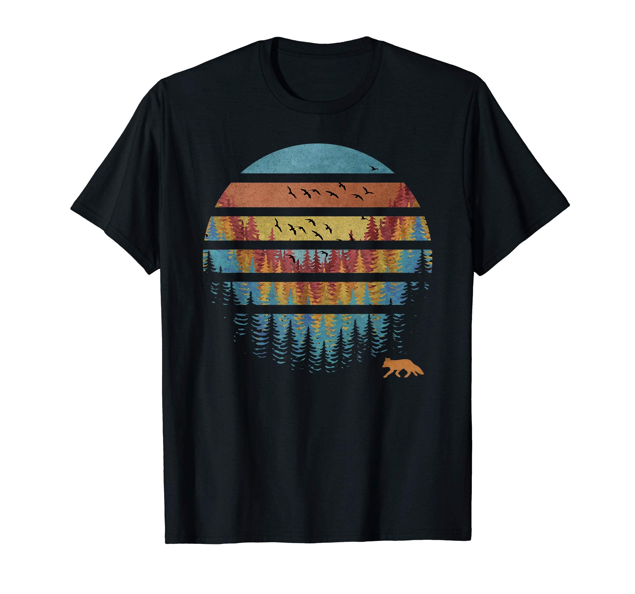 Forest Sunset Fox T-Shirt - Custom Art Print Men Women - T-Shirt, Sweatshirt, Hoodie