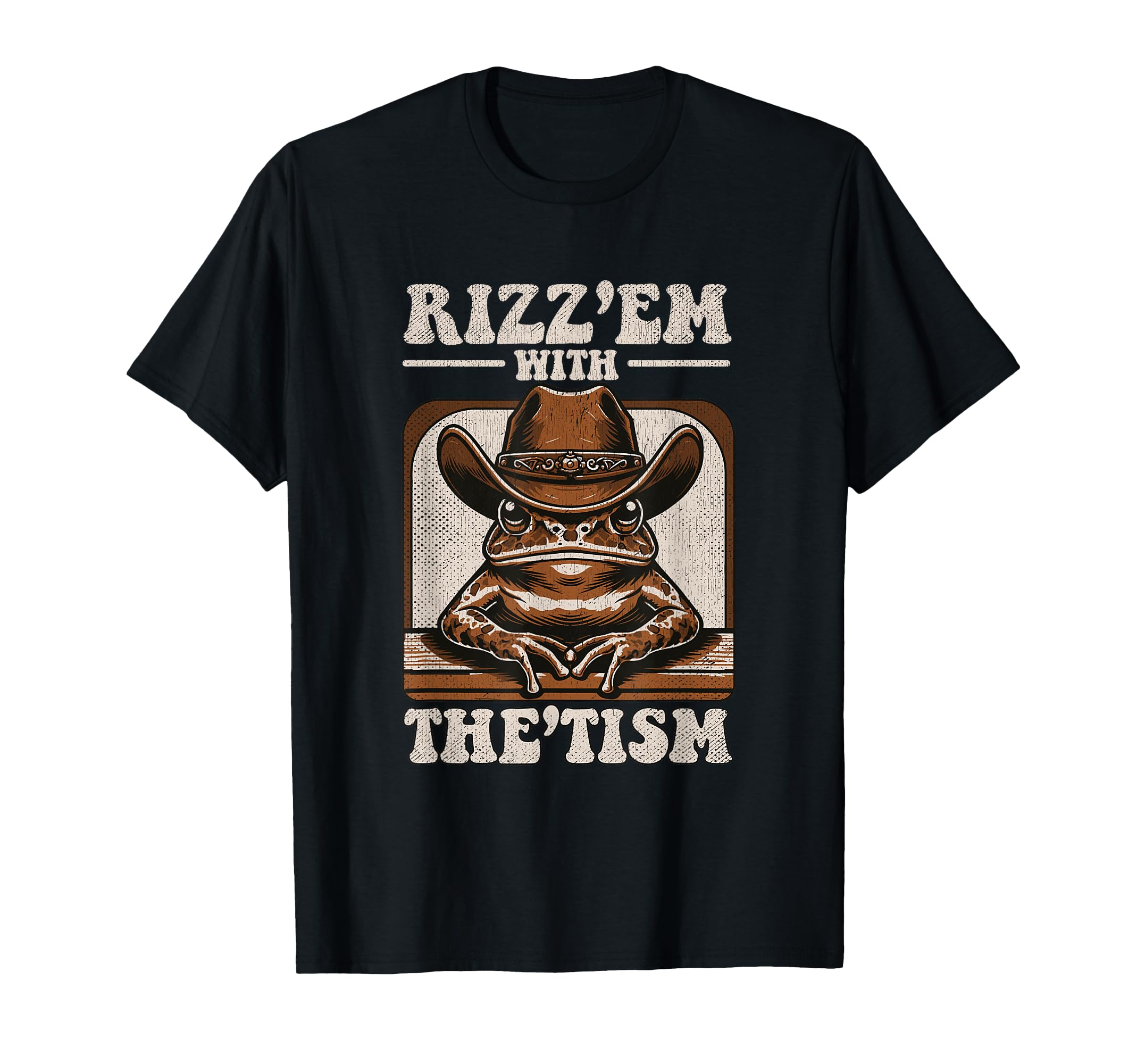 Rizz Em Tism Funny Cowboy Frog Autistic T-Shirt - Graphic Print for Adults - T-Shirt, Sweatshirt, Hoodie