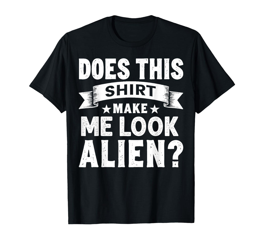 Funny Alien Question Typography Ribbon T-Shirt - Custom Art Print Men Women - T-Shirt, Sweatshirt, Hoodie