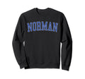 Norman Ok Distressed Blue Varsity Sweatshirt - Aesthetic Graphic for Adults - T-Shirt, Sweatshirt, Hoodie