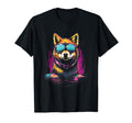 80S Retrowave Vaporwave Shiba Inu T-Shirt - Fun Novelty Design for Adults - T-Shirt, Sweatshirt, Hoodie