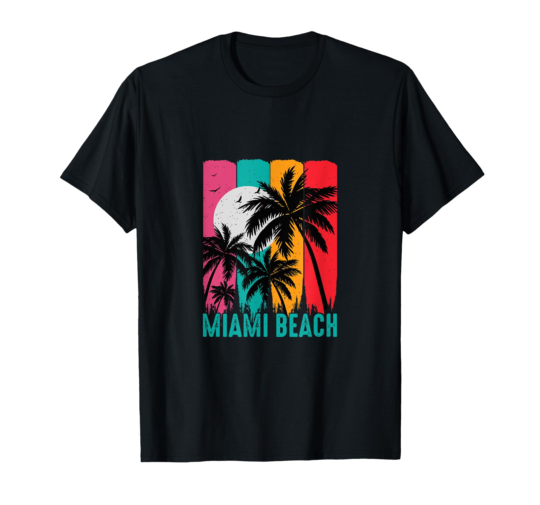 Miami Beach 80S Aesthetic Outrun T-Shirt - Aesthetic Graphic for Adults - T-Shirt, Sweatshirt, Hoodie