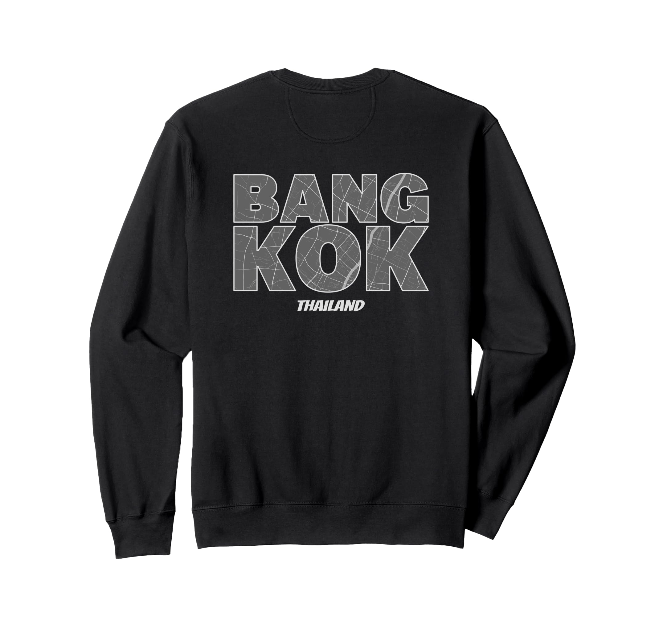Bangkok Thailand City Map Typography Sweatshirt - Custom Art Print Unisex - T-Shirt, Sweatshirt, Hoodie