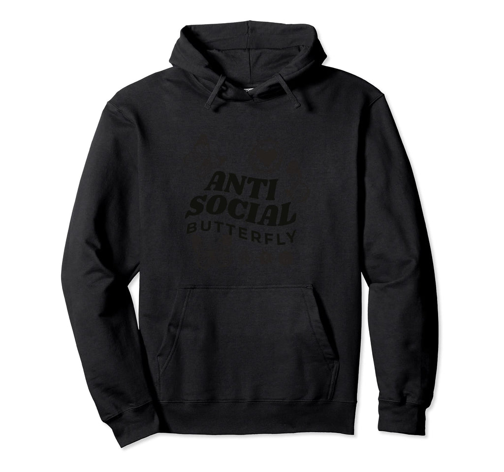 Antisocial Butterfly Introverts Unite Hoodie - Unique Graphic Unisex - T-Shirt, Sweatshirt, Hoodie