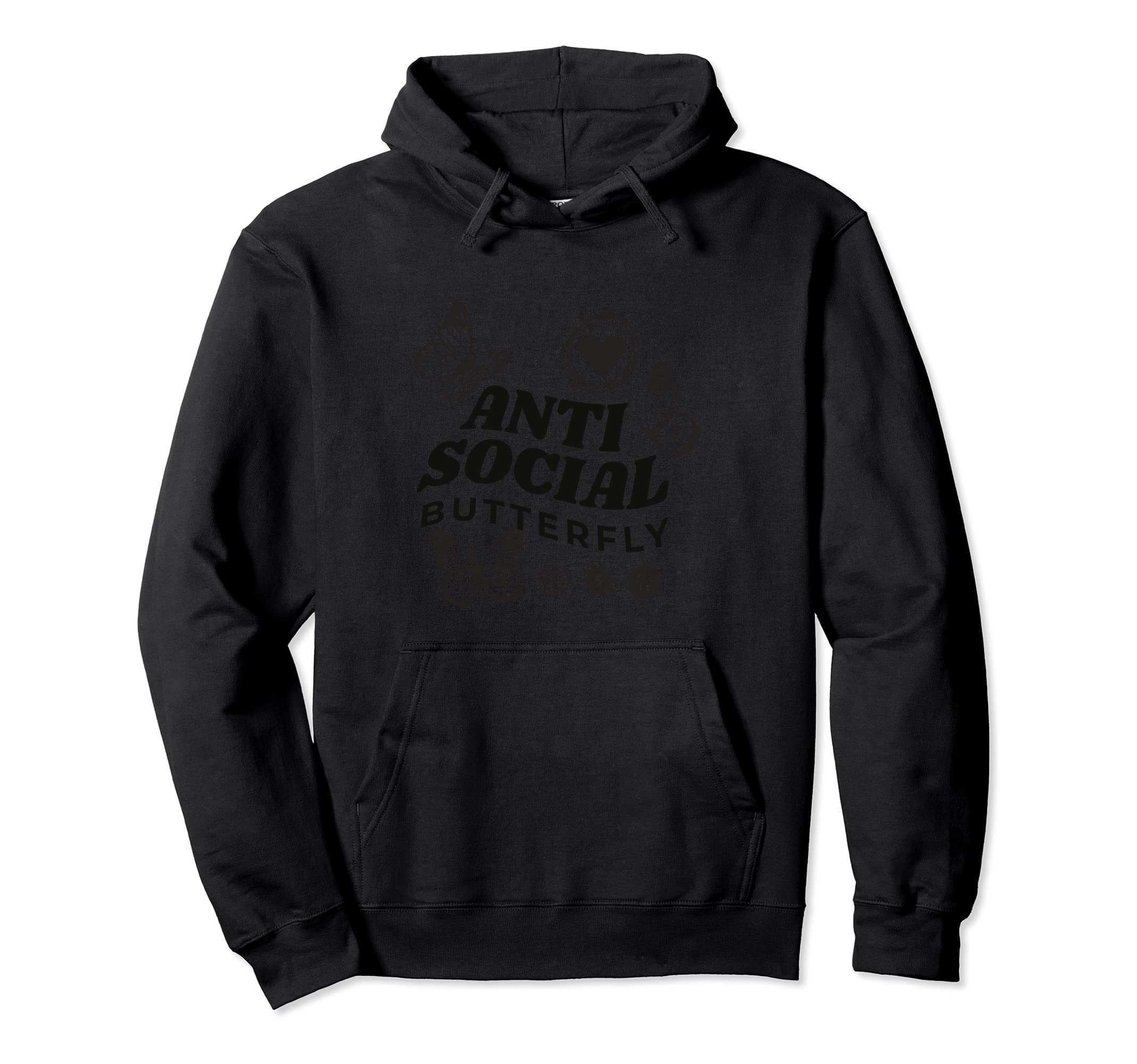 Antisocial Butterfly Introverts Unite Hoodie - Unique Graphic Unisex - T-Shirt, Sweatshirt, Hoodie