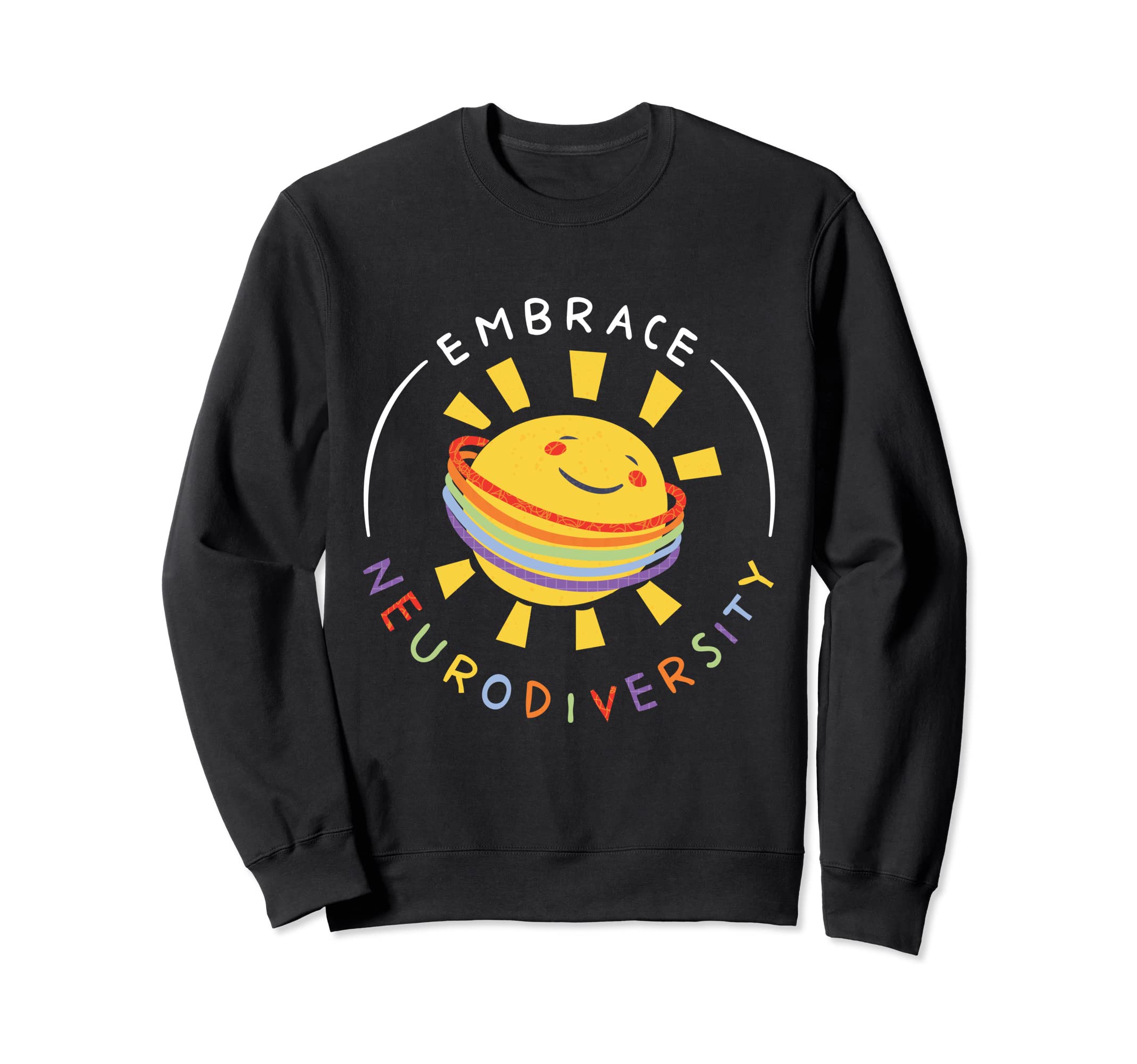 Embrace Neurodiversity Brain Sweatshirt - Casual Everyday Wear for Adults - T-Shirt, Sweatshirt, Hoodie